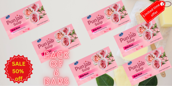 Pink Rose Soap 6 bars